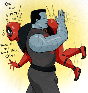 The Proper Way To Carry Deadpool by Arkham_insanity