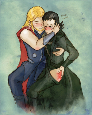 After Care Cuddles For Loki by Arkham_insanity
