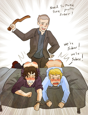 Lestrade Spanking Sherlock And John by Arkham_insanity