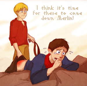Merlin Spanking by Arkham_insanity