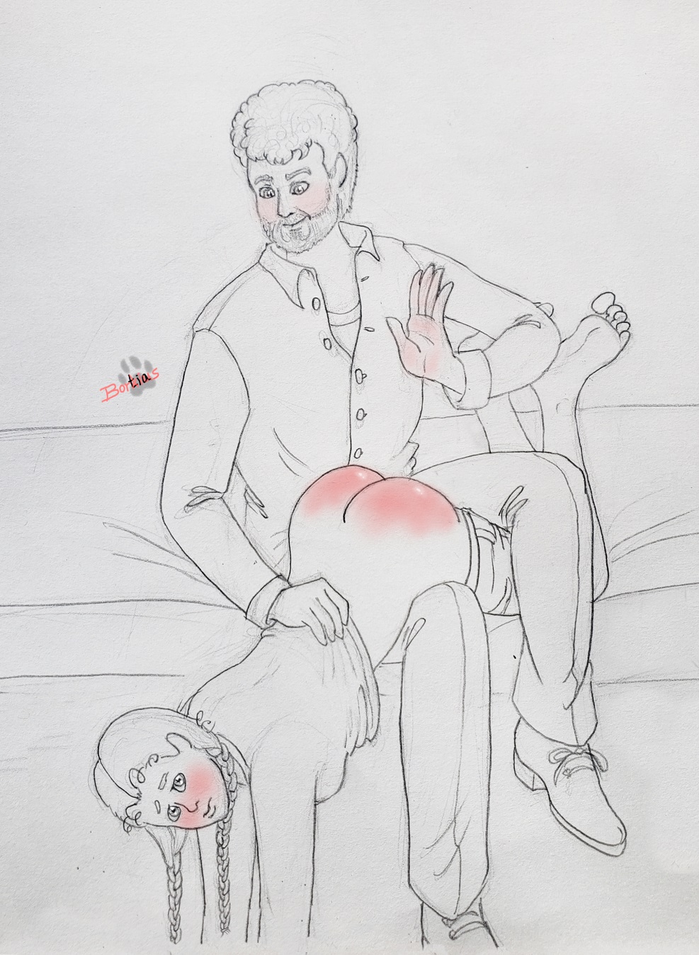 Brian Spanking Tia Commission by Borkius