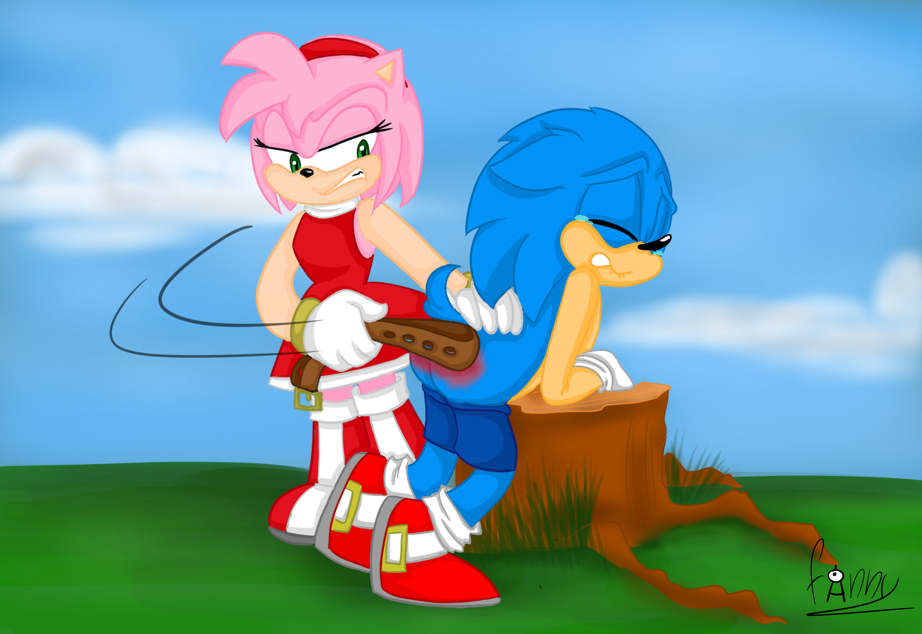 Sonic gets spanked