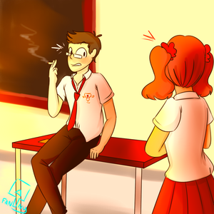 Commission a Unfortunate School Encounter 1 by FannyThePaddle