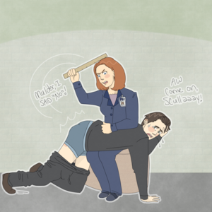 X-Files - Scully Punishes Mulder by Nene